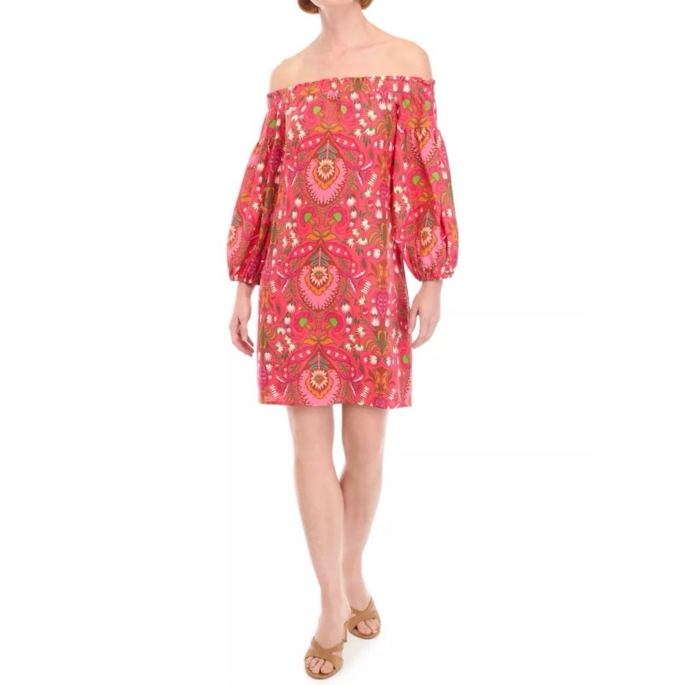 Vince Camuto Off-Shoulder Pink Paisley Dress